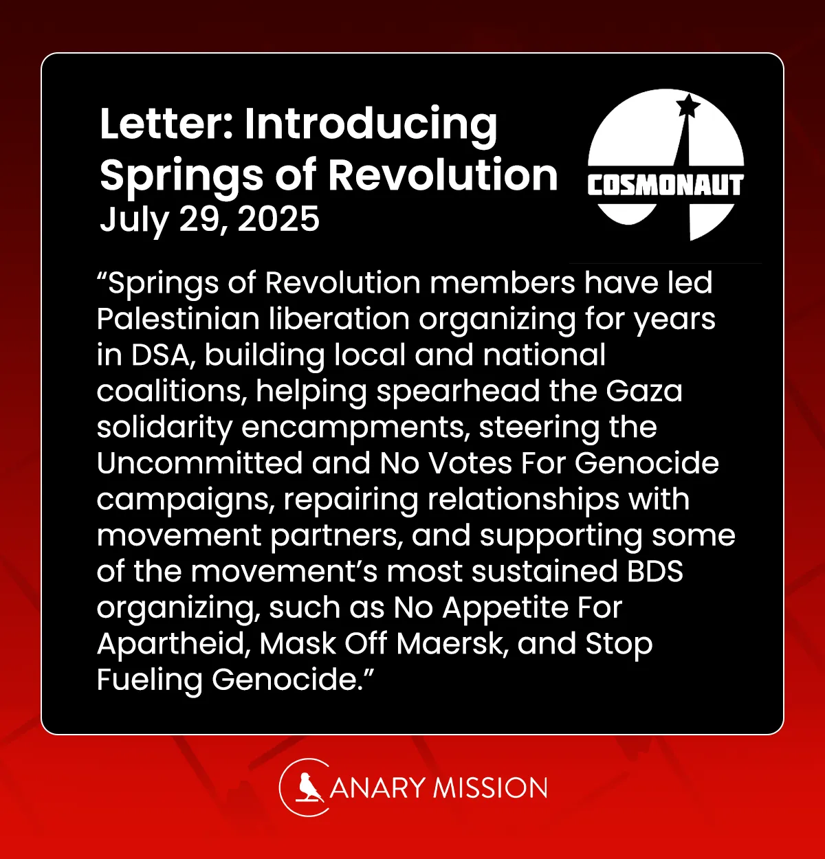 Introducing Springs of Revolution